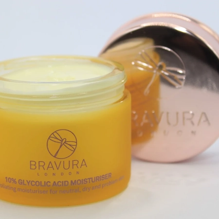 BRAVURA LONDON GLYCOLIC ACID 10 % MOISTURISER – НІЧНИЙ КРЕМ З 10% ГЛІКОЛЕВОЇ КИСЛОТИ, 50 МЛ