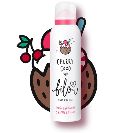 ПІНКА ДЛЯ ДУШУ СВІЖІ ЯГОДИ ТА КОКОСОВИЙ ЙОГУРТ BILOU SHOWER FOAM CHERRY COCO, 200  МЛ