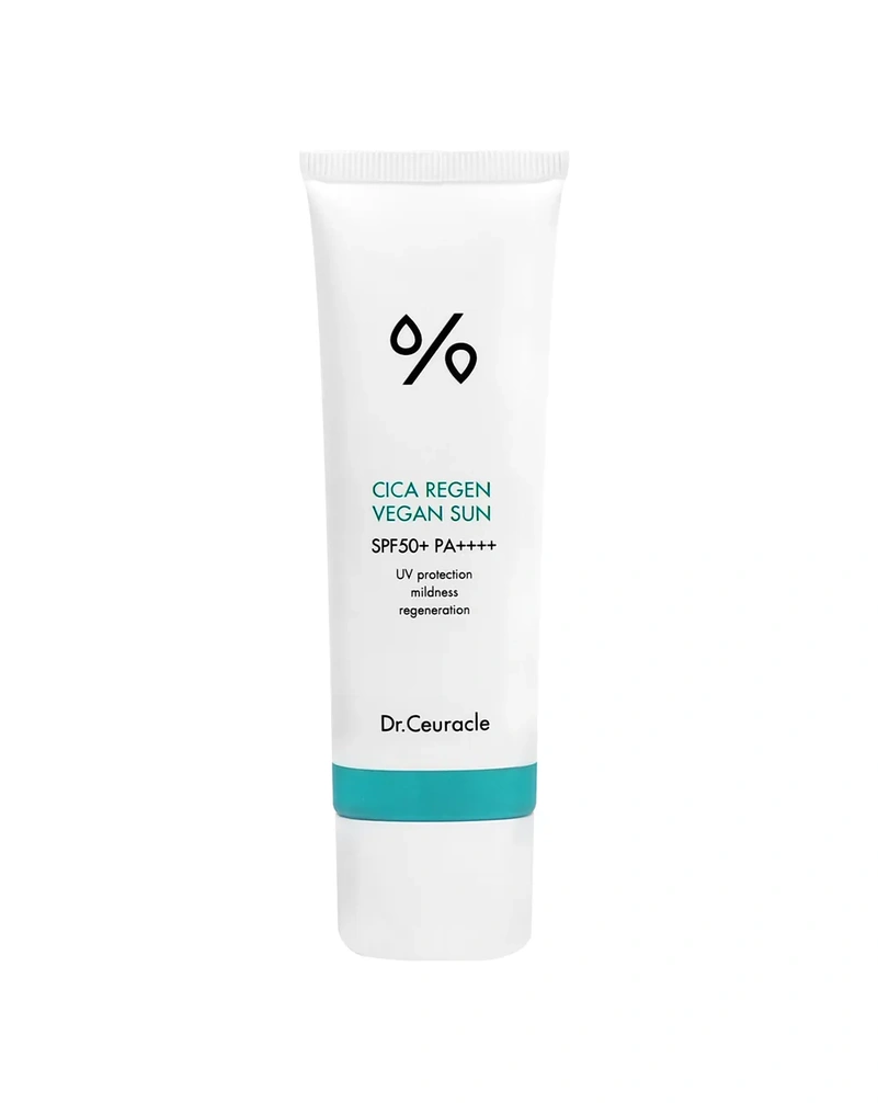 Сонцезахисний веганський крем з центелою азіатською dr.ceuracle cica regen vegan sun spf50+ pa++++ , 50 мл