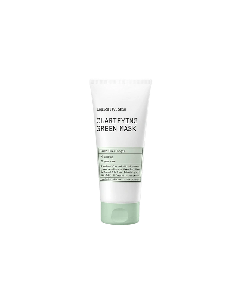 Очищувальна маска з глиною та спіруліною logically, skin clarifying green mask, 100 г.