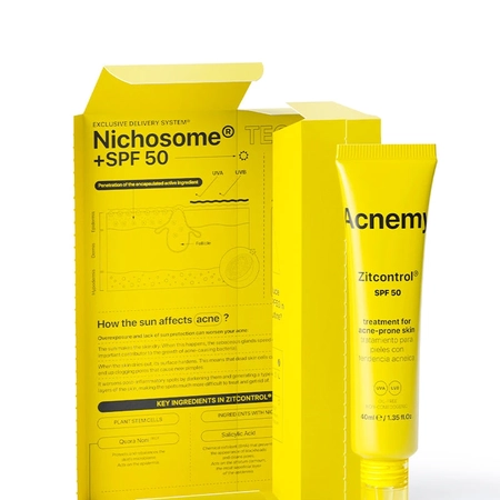 Сонцезахисний крем для обличчя Acnemy Zitcontrol SPF 50, 40 мл.