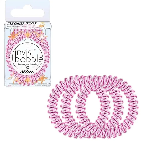 INVISIBOBBLE SLIM Time To Shine La Vie en Rose - Резинка-браслет для волосся (мерехтливий рожевий),3 шт.