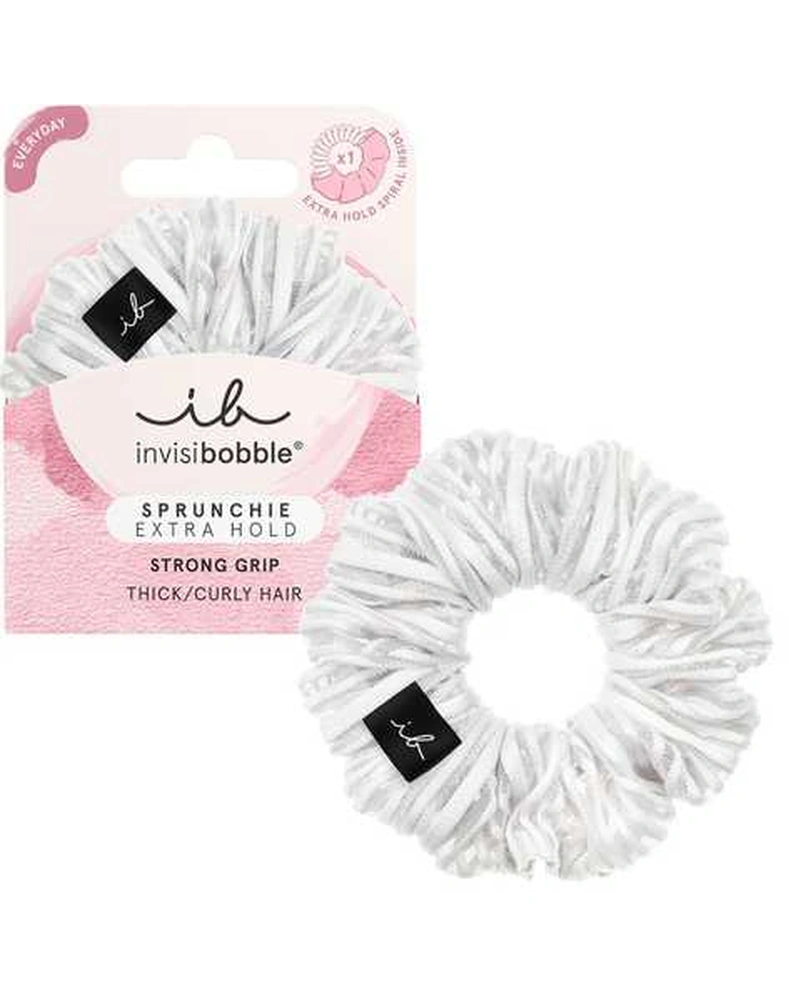 INVISIBOBBLE SPRUNCHIE EXTRA HOLD PURE WHITE - РЕЗИНКА-БРАСЛЕТ ДЛЯ ВОЛОС