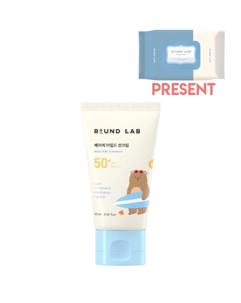 Дитячий сонцезахисний крем round lab baby mild sunscreen, 60 мл