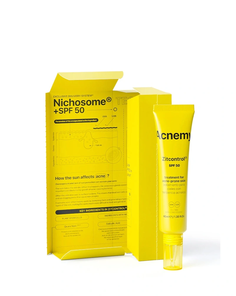 Сонцезахисний крем для обличчя acnemy zitcontrol spf 50, 40 мл.