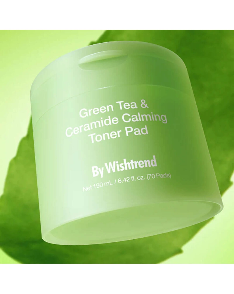 Успокаивающие тонеры для лица с керамидами By Wishtrend Green Tea & Ceramide Calming Toner Pad, 70 шт