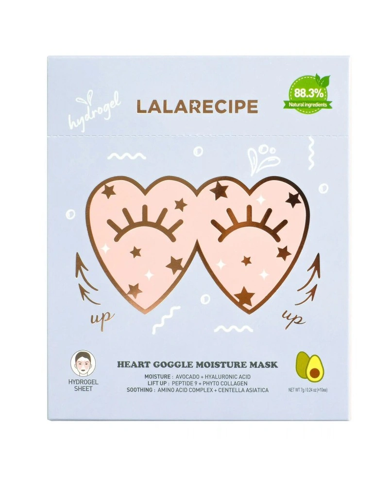 ЗВОЛОЖУЮЧА ГІДРОГЕЛЕВА МАСКА ДЛЯ ШКІРИ НАВКОЛО ОЧЕЙ LALARECIPE HEART GOGGLE MOISTURE MASK