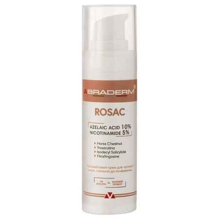 Заспокійливий крем для чутливої шкіри Braderm Rosac Cream, 30 мл