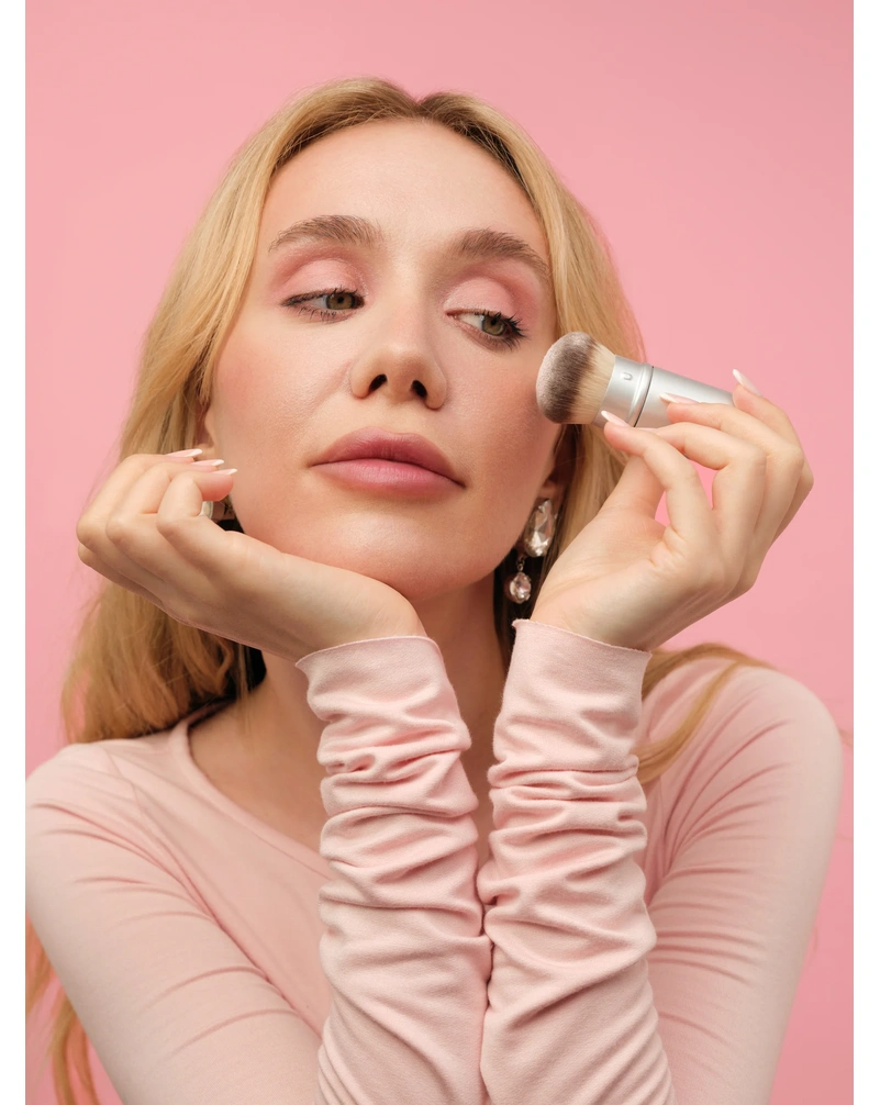 Рожева сяйлива фінішна пудра для обличчя UNICO Setting & Finishing Powder Pink Aura, 10 г