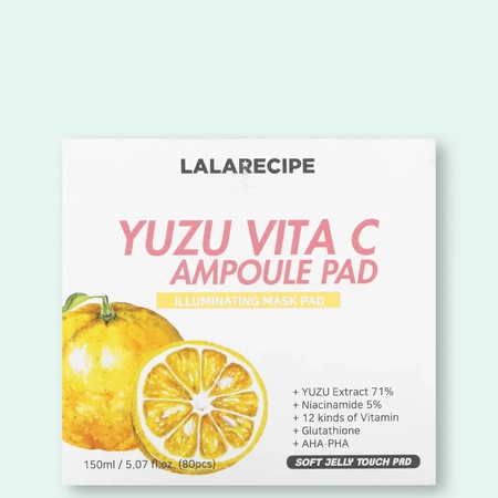 ОСВЕЩАЮЩИЕ ПАДЫ ДЛЯ ЛИЦА С ЭКСТРАКТОМ ЮДЗУ И ВИТАМИНОМ C LALARECIPE YUZU VITA C AMPOULE PAD, 1 ШТ