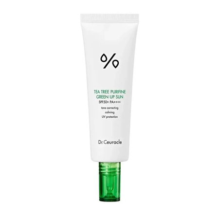 Dr.Ceuracle Tea Tree Purifine Green Up Sun SPF 50+ PA++++ - Сонцезахисний крем для нейтралізації почервонінь,50 мл.