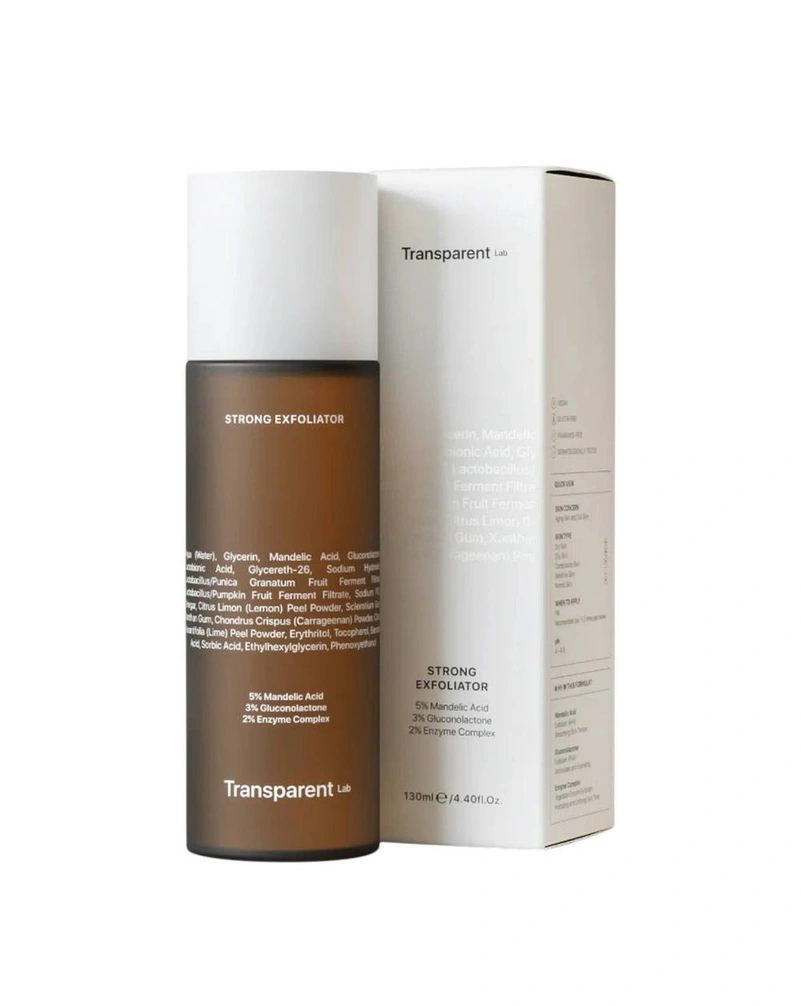 Тонер для интенсивного отшелушивания transparent-lab strong exfoliator. 130 мл