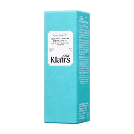 Бар’єрний крем з керамідами для інтенсивного зволоження Dear, Klairs Rich Moist Barrier Capsule Cream, 20 мл