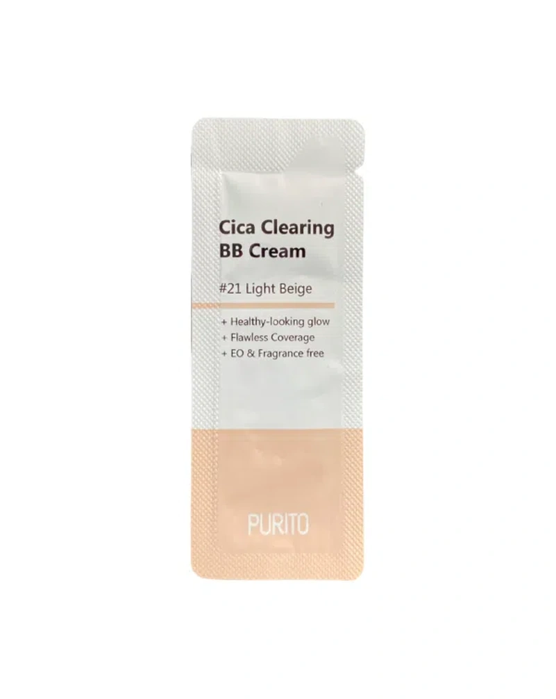 PURITO CICA CLEARING BB CREAM - BB-КРЕМ ДЛЯ ЧУТЛИВОЇ ШКІРИ З ЕКСТРАКТОМ ЦЕНТЕЛЛИ(№21) , пробник