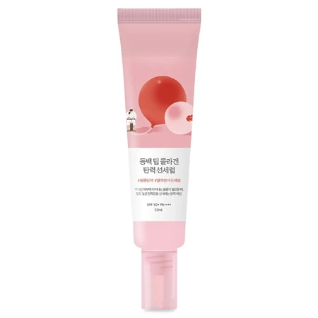Сонцезахисна сироватка з колагеном ROUND LAB Camellia Deep Collagen Firming Sun Serum, 50 мл