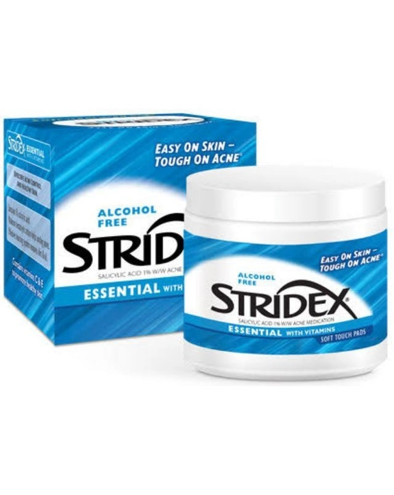 STRIDEX ESSENTIAL WITH VITAMINS - СЕРВЕТКИ ВІД АКНЕ, СИНІ, 55ШТ