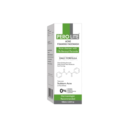 PEROLITE Benzoyl Peroxide 1% Acne Foaming Face Wash - Пінка для вмивання  з бензоїл пероксидом 1%,100 мл.