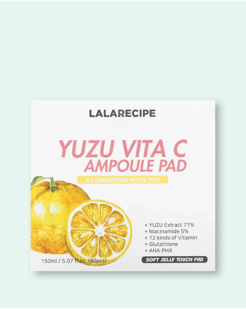 ОСВЕЩАЮЩИЕ ПАДЫ ДЛЯ ЛИЦА С ЭКСТРАКТОМ ЮДЗУ И ВИТАМИНОМ C LALARECIPE YUZU VITA C AMPOULE PAD, 1 ШТ