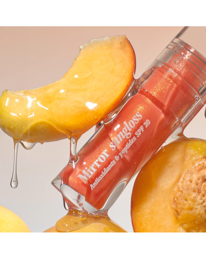 Сонцезахисний блиск для губ Hugs Mirror Sungloss Antioxidants & Peptides Sparkling Bellini SPF 20+ PA++, 5.5 мл