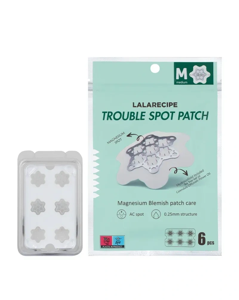 Гідроколоїдні патчі від прищі (18 мм) lalarecipe trouble spot patch m, 6 шт