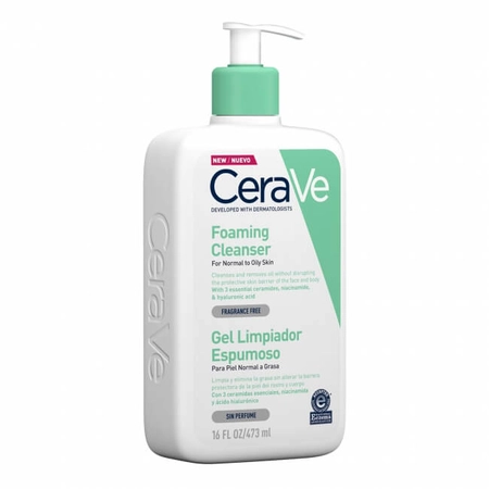 CERAVE FOAMING CLEANSER ДЛЯ NORMAL TO OILY SKIN - ГЕЛЬ ДЛЯ ОЧИЩЕНИЯ КОЖИ, 473МЛ