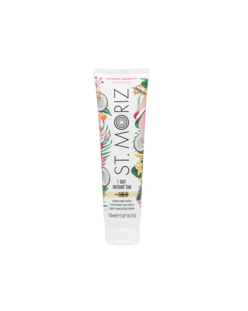 Бронзатор с легким эффектом загара st moriz shimmer 1 day tan coconut paradise, 150 мл