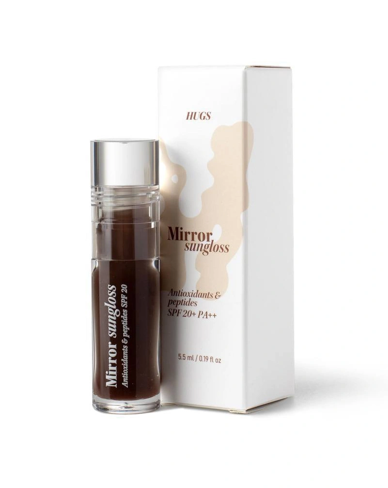 Сонцезахисний блиск для губ hugs mirror sungloss cold brew spf 20+ pa++, 5.5 мл