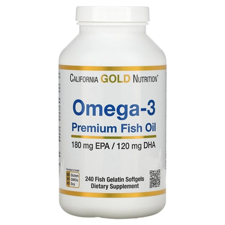 CALIFORNIA GOLD NUTRITION, ОМЕГА-3, РИБ'ЯЧИЙ ЖИР ПРЕМІАЛЬНОЇ ЯКОСТІ, 240 РИБНО-ЖЕЛАТИНОВИХ КАПСУЛ