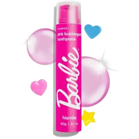 Зубная паста со вкусом жвачки Hismile Barbie Pink Bubblegum Toothpaste, 60 г