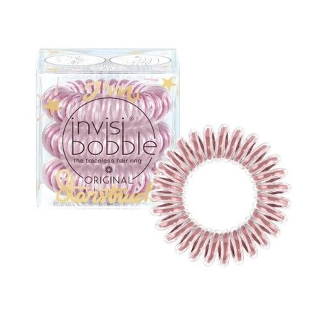 INVISIBOBBLE ORIGINAL Bella Rose Galaxy - Резинка-браслет для волосся (мерехтливий рожевий),3 шт.