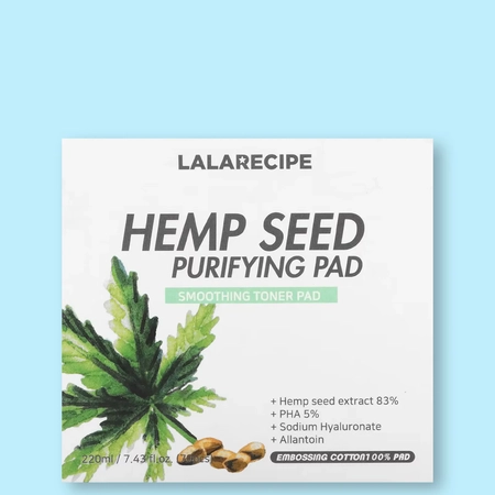 ОЧИЩУЮЧІ ТОНЕР-ПАДИ ДЛЯ ОБЛИЧЧЯ З КОНОПЛЕЮ LALARECIPE HEMP SEED PURIFYING PAD, 1 ШТ