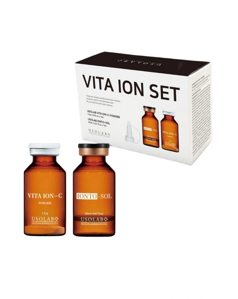Осветительный, антиоксидантный и омолаживающий набор USOLAB Vita Ion-C Set 20 мл + 1,5 г