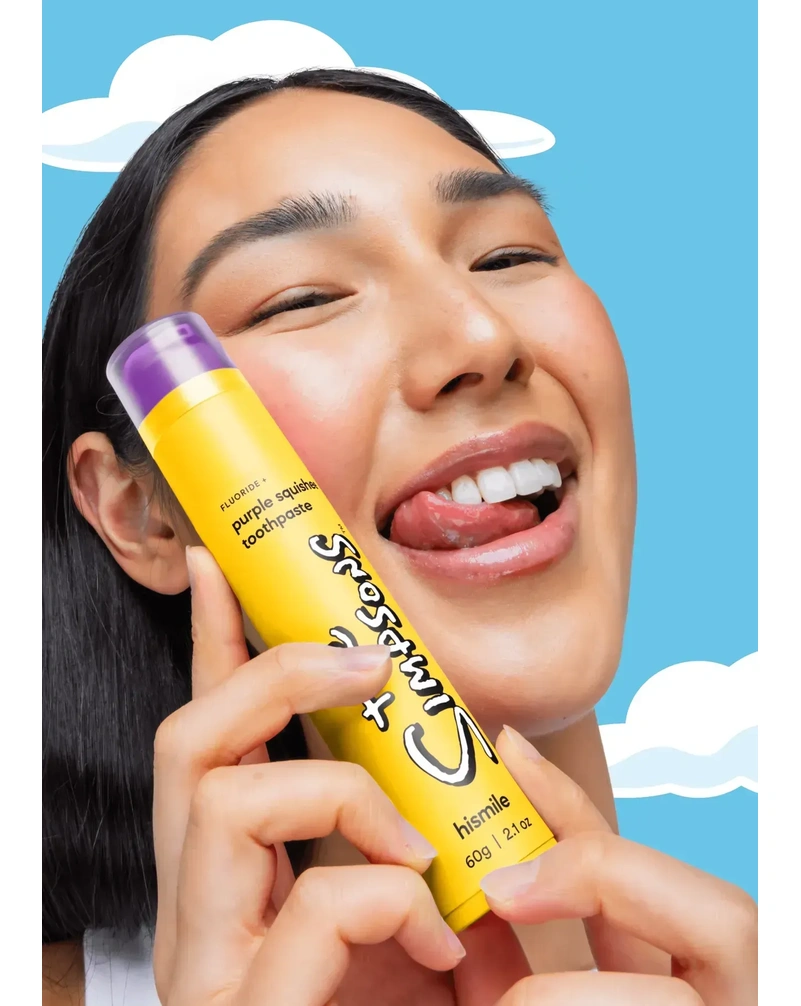 Зубная паста для мягкого отбеливания Hismile The Simpsons Purple Squishee Toothpaste, 60 г