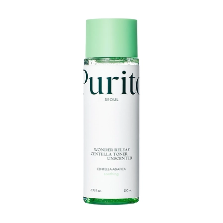 PURITO SEOUL WONDER RELEAF CENTELLA TONER UNSCENTED- ЗАСПОКІЙЛИВИЙ ТОНЕР З ЦЕНТЕЛЛОЮ БЕЗ ЕФІРНИЙ ОЛІЙ, 200 МЛ