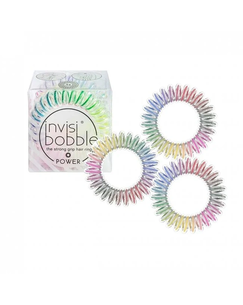 INVISIBOBBLE POWER Magic Rainbow - Резинка-браслет для волосся (прозора/веселкова),3 шт.