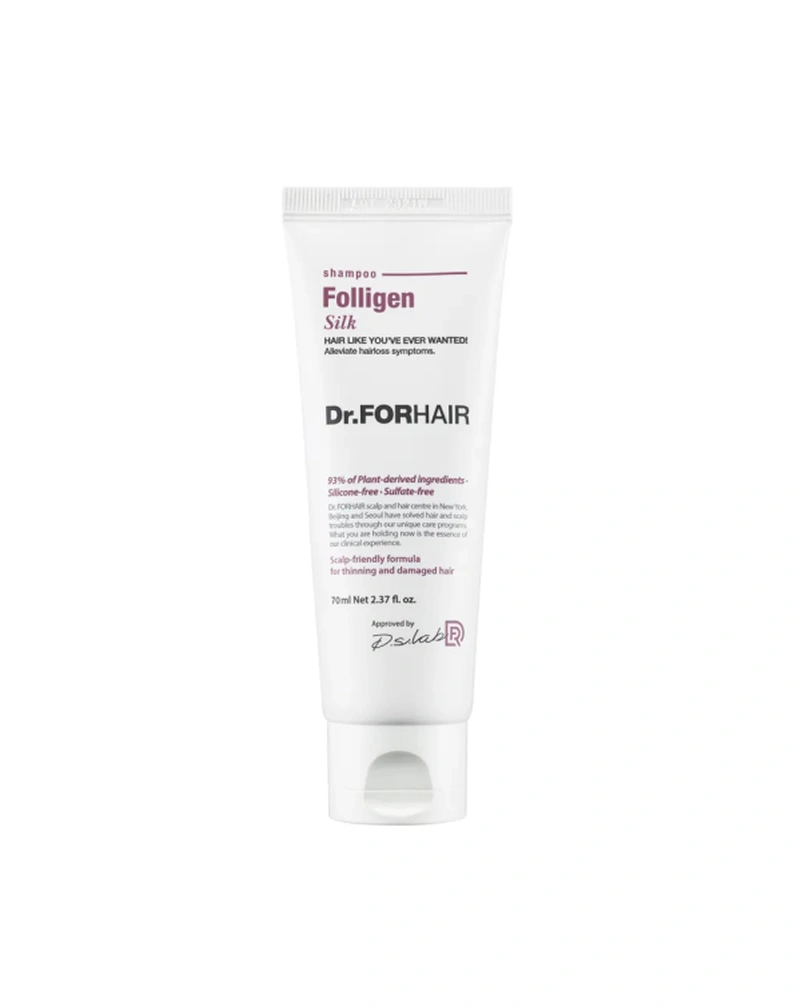 DR.FORHAIR FOLLIGEN SILK SHAMPOO - ШАМПУНЬ ДЛЯ СУХОГО ТА ПОШКОДЖЕНОГО ВОЛОССЯ, 70 МЛ