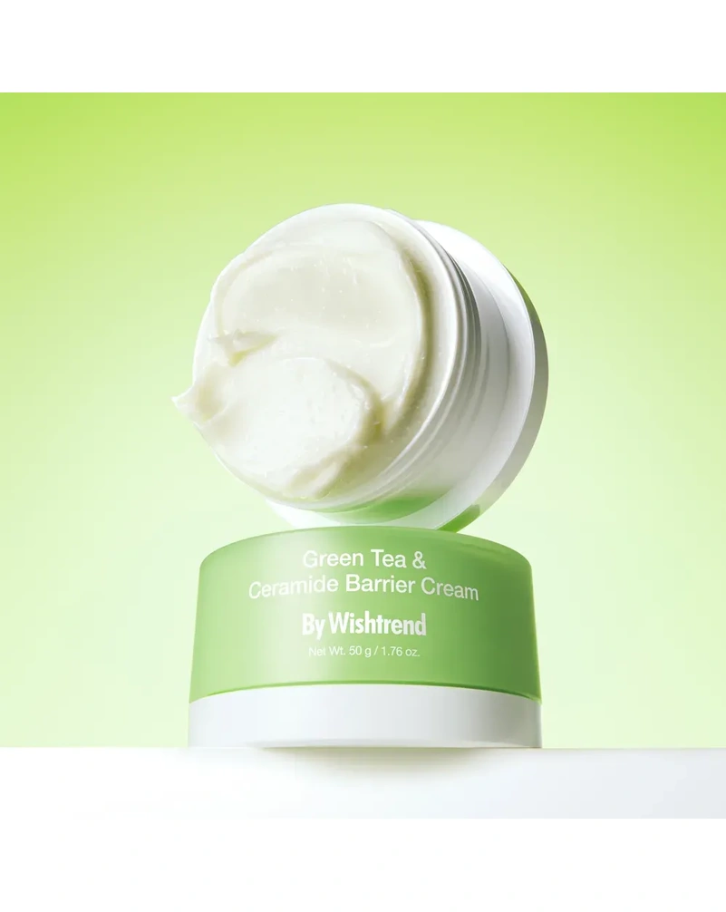 Восстанавливающий крем с зеленым чаем и церамидами by wishtrend green tea & ceramide barrier cream, 50 мл