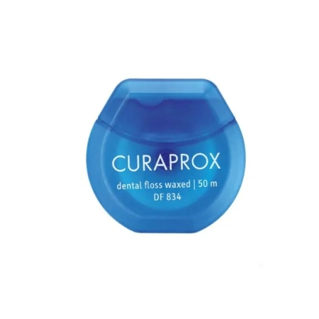 Нитка міжзубна вощена з ароматом м`яти - Curaprox dental floss waxed, 50 м
