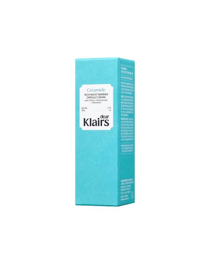 Крем барьерный с керамидами для интенсивного увлажнения dear, klairs rich moist barrier capsule cream, 20 мл