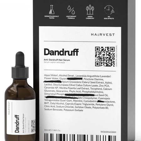 HAIRVEST Dandruff - Лікування волосся проти лупи, 55 мл.