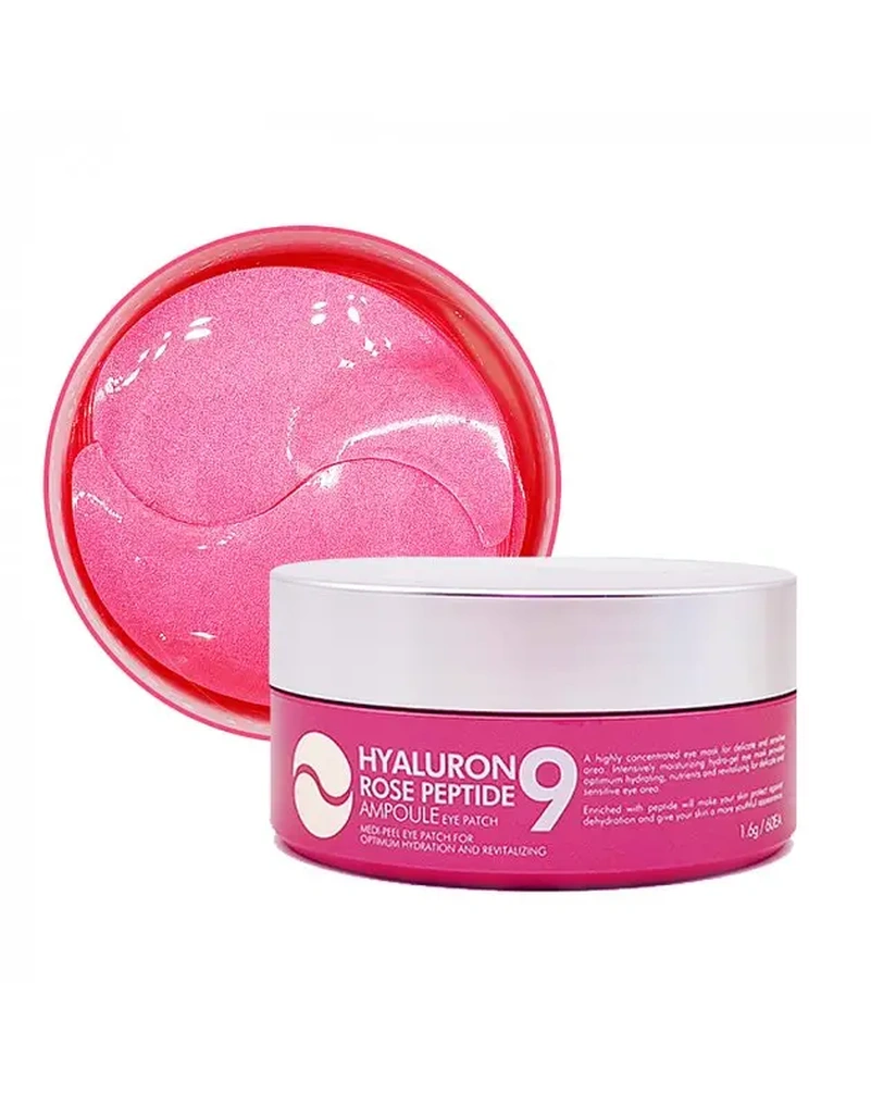 Увлажняющие гидрогелевые патчи под глаза пептидами medi-peel hyaluron rose peptide eye patch, 60 шт