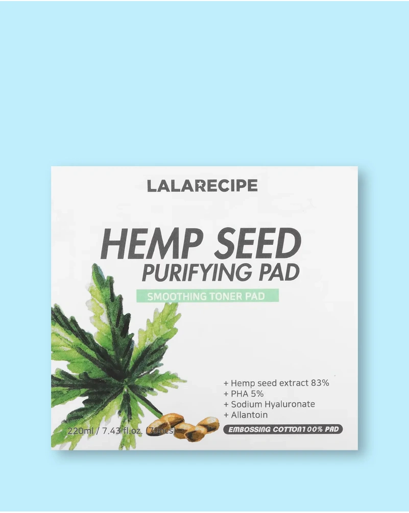 ОЧИЩАЮЩИЕ ТОНЕР-ПАДЫ ДЛЯ ЛИЦА С КОНОПЛЕЮ LALARECIPE HEMP SEED PURIFYING PAD, 1 ШТ