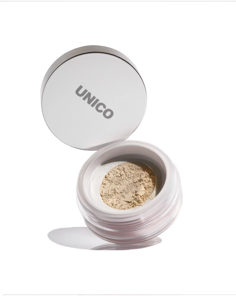 Бежева відтіночна фінішна пудра для обличчя unico setting & finishing powder eclair, 10 г