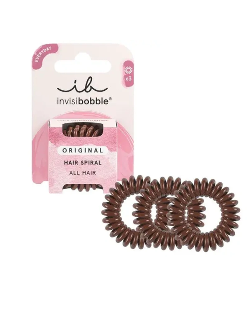 Invisibobble ORIGINAL Pretzel Brown - Резинка-браслет для волосся (коричневі), 3 шт.