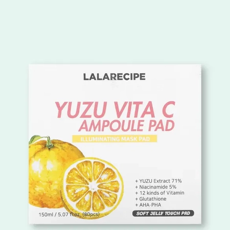 Освітлюючі пади для обличчя з екстрактом юдзу та вітаміном C LALARECIPE Yuzu Vita C Ampoule Pad, 1 шт
