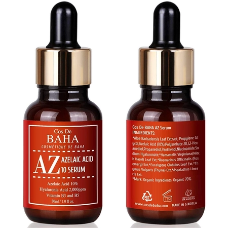 СИРОВАТКА З АЗЕЛАЇНОВОЮ КИСЛОТОЮ 10% COS DE BAHA AZELAIC ACID 10 SERUM, 30МЛ