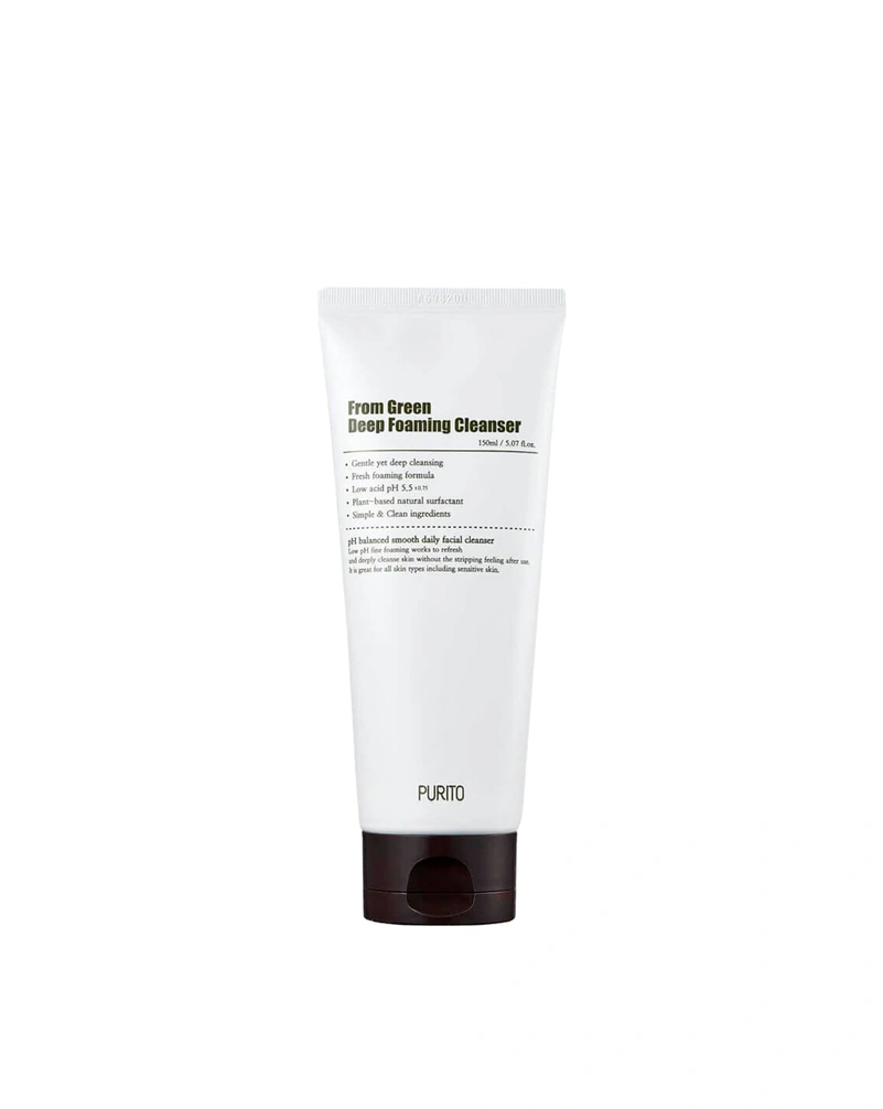 PURITO From Green Deep Foaming Cleanser - Пінка для вмивання з центеллою і зеленим чаєм, 150ml