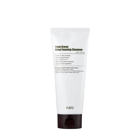 PURITO From Green Deep Foaming Cleanser - Пінка для вмивання з центеллою і зеленим чаєм, 150ml