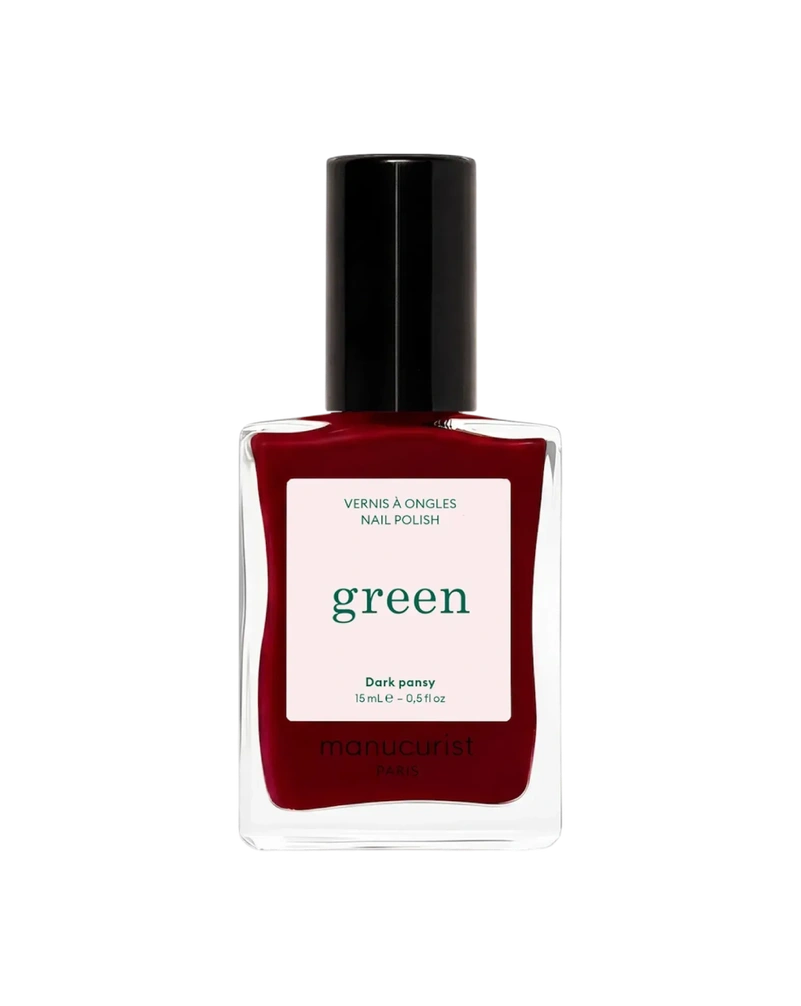 Лак для нігтів з бордовим відтінком manucurist green™ dark pansy, 15 мл
