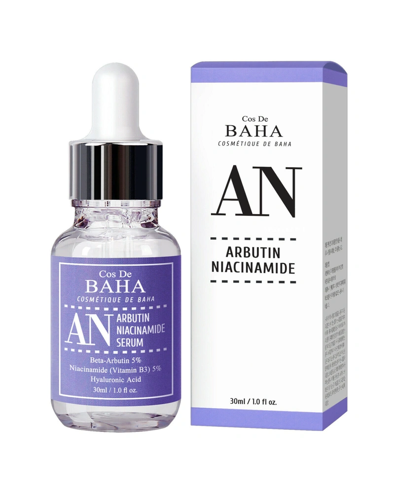 COS DE BAHA NIACINAMIDE 5% + ARBUTIN 5% SERUM WITH HYALURONIC ACID - Освітлююча сироватка з арбутином та ніацинамідом